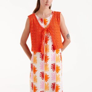 Chaleco crochet naranja