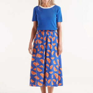 Falda midi estampado naranjas