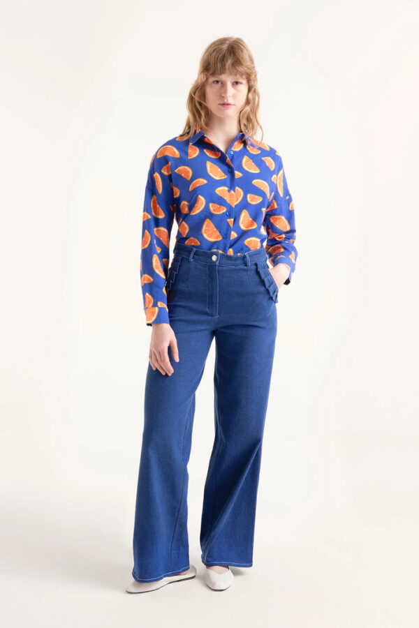 Camisa fluida estampado naranjas