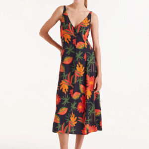 Vestido midi estampado floral Famara