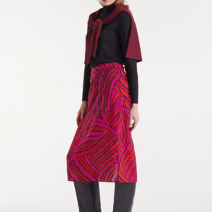 Falda midi crepé ligero con estampado Fedora