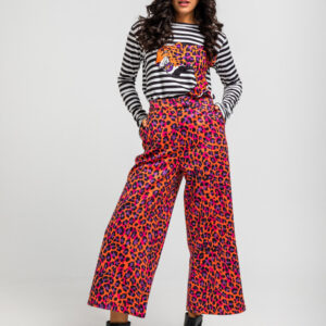 Camiseta Sencilla De Estampado Animal Naranja